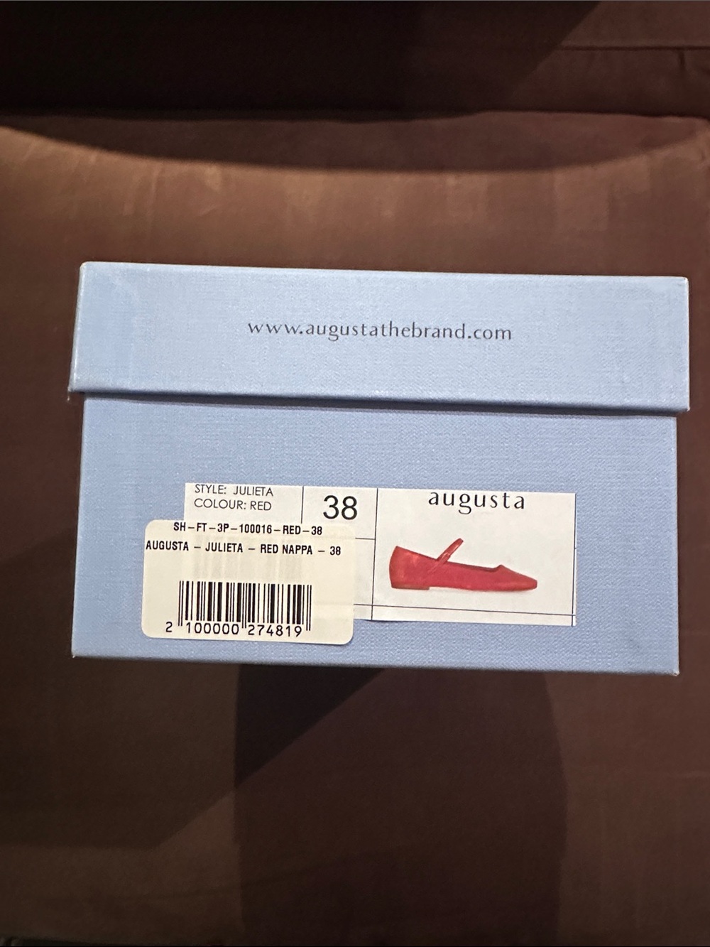 Augusta Julieta Red Leather Mary Jane Flats